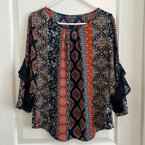 Van Heusen sheer boho top size medium